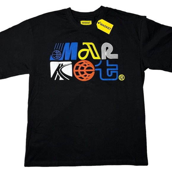 NWT Market Air Puff Transit Logo Graphic T-Shirt in Black Men’s XL - Picture 1 of 7